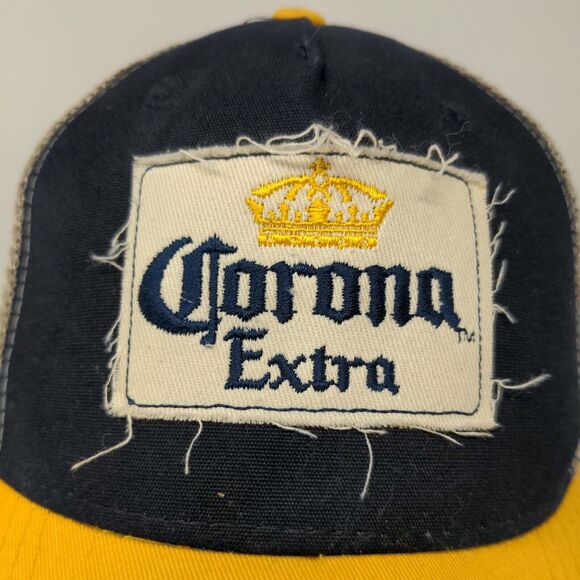 Corona Extra Snapback Mesh Back Hat Black Yellow Adjustable Embroidered Logo - Picture 4 of 12